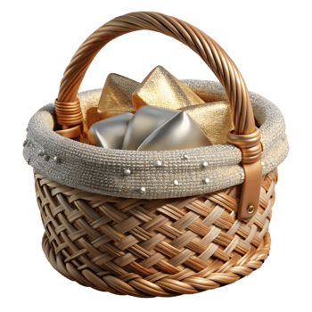 stunning classic Wicker Basket Isolated Rustic Farmhouse Decor Element premium png