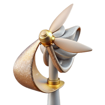 beautiful artistic Wind Turbine Generating Electricity Transparent Background high quality png