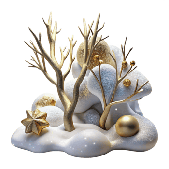 wonderful classic Winter Branches with Snow Isolated Scenic Landscape premium png