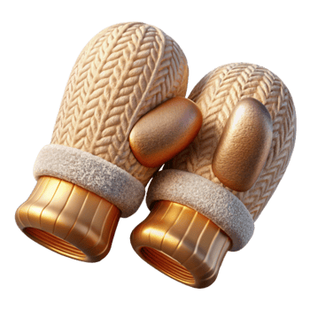 stunning artistic Winter Mittens Knitted Warm Apparel Isolated high resolution png