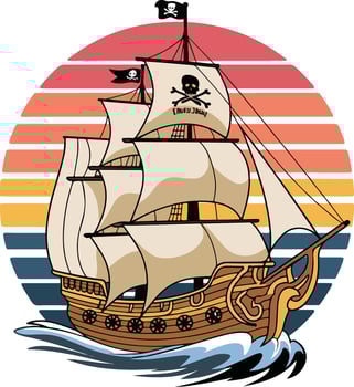 Pirate ship design illustration vector