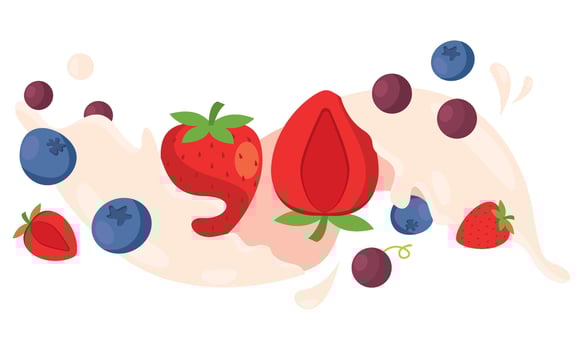 Berries splash with strawberries and blueberries vector