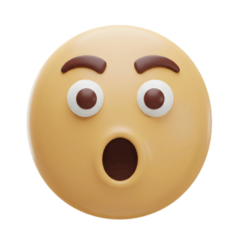 Astonished 3D Emoji. A Surprised Digital Expression of Shock and Amazement png