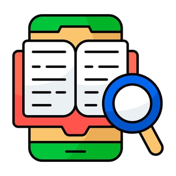 An icon design of mobile book search vector
