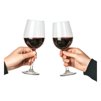 Cheerful Toast with Red Wine Glasses by Friends Celebrating Together png