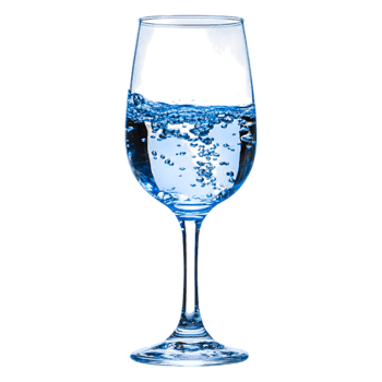 Clear Glass Filled with Water and Bubbles Captured in Bright Light png