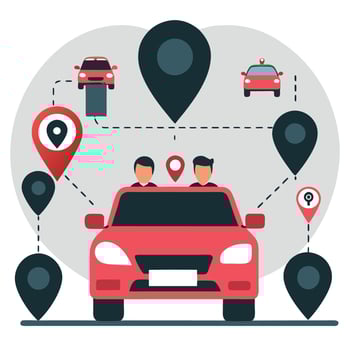 Concept Illustration of an Innovative and Convenient Ride-Hailing Service vector