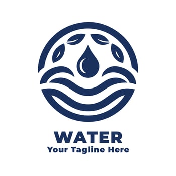 Simple Logo Water Illustration With Flat Background vector