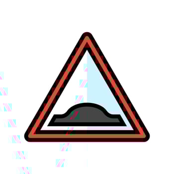 speed bumps car driving obstacles color icon illustration vector
