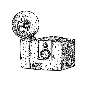 collectible vintage camera hand drawn vector