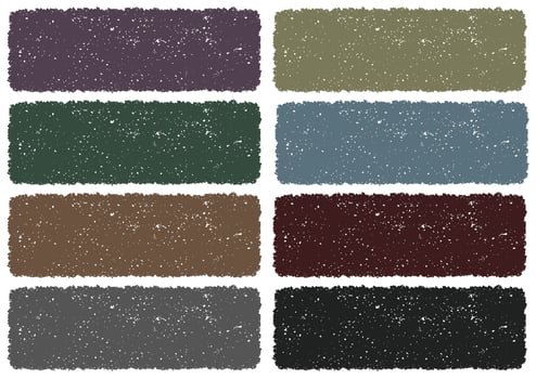 Crayon Texture Background Set Isolated On A White Background. vector
