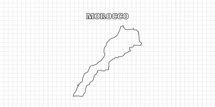 Morocco map travel with outline simple drawing version Illustration vector