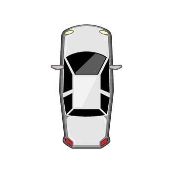 electric car top view cartoon illustration vector