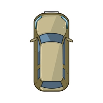 play car top view cartoon illustration vector