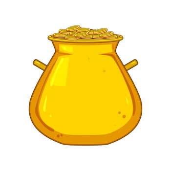 hat leprechaun gold pot cartoon illustration vector