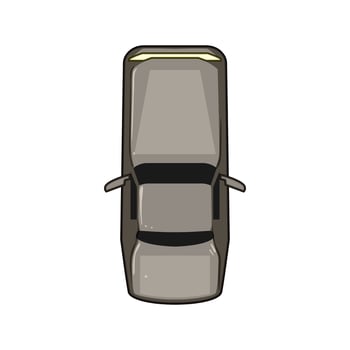 ride car top view cartoon illustration vector
