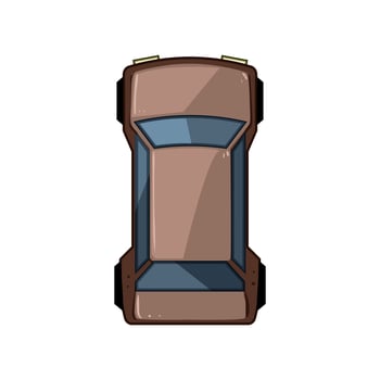 kids car top view cartoon illustration vector