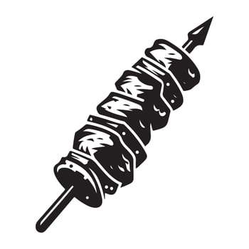 Grilled Skewer Silhouette A Delicious BBQ Food Illustration vector