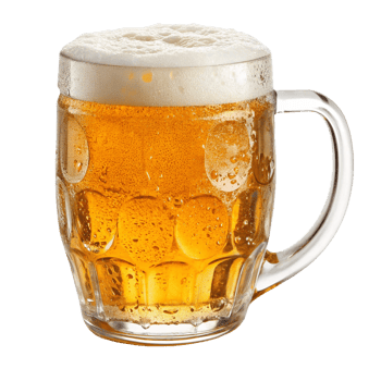 A glass of cold beer png