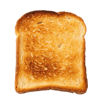 Close-up of toasted bread on trasparent background png
