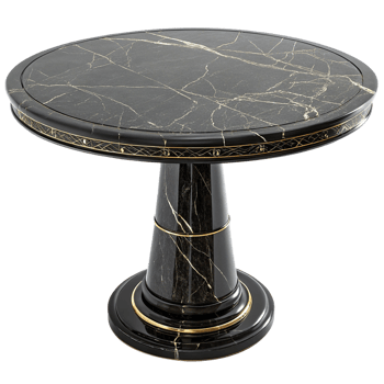 Elegant black marble dining table png