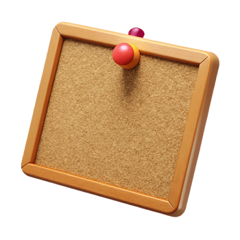 Empty space on cork board png