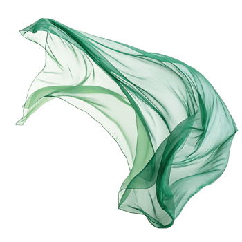 Green silk in the wind png