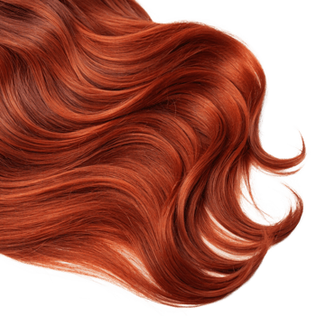 Luscious auburn hair at transparent background png