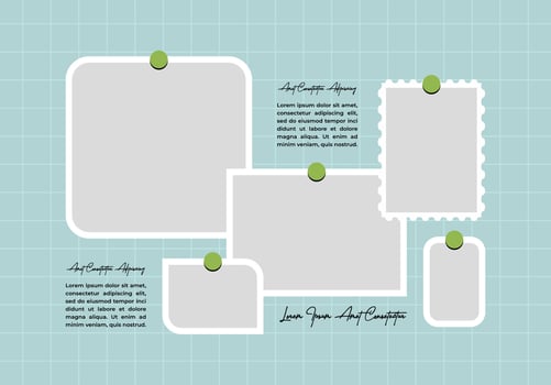 Blank Pictures or photos frame collage comics page grid layout abstract photo frames and digital photo wall template vector