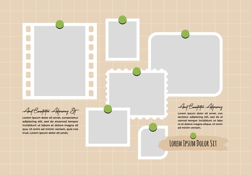 Album Picture abstract photo frames and digital photo wall template vector