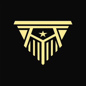 the logo for the band is a gold star and a triangle vector