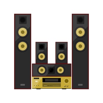 Home theater speaker on white background. Flat style . vector