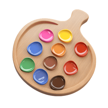Vibrant Palette with Diverse Colors for Creative Expression png