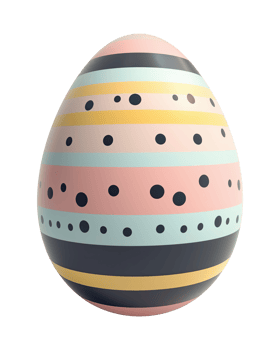 Easter Egg with Abstract Pattern with Lines and Dots png