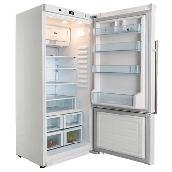 Open empty refrigerator png