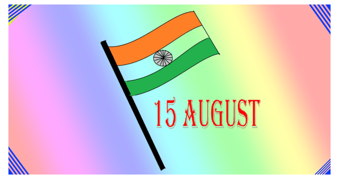 Indian Independence Day Flag with Colorful Background png