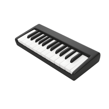 Close up View of Digital Piano Keyboard with Black and White Keys png