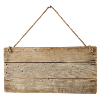 Rustic wooden blank signboard png