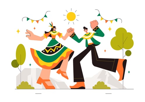 Inti Raymi Illustration Featuring the Sun Festival, a Traditional Religious Ceremony on June 24 vector