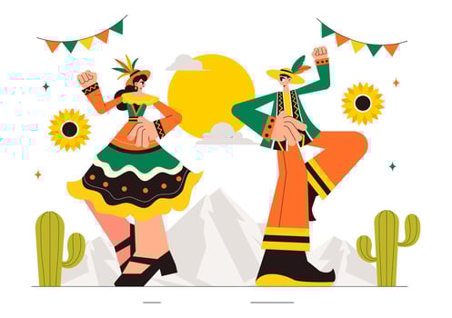 Flat Style Illustration of Inti Raymi, the Traditional Sun Festival Ceremony vector