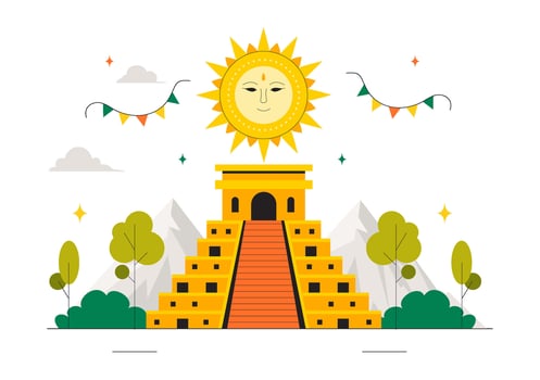 Art of Inti Raymi, the Inca Festival of the Sun Held Annually on June 24 vector