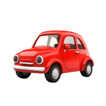 Cute Miniature Red Toy Car Model Resembling Emoji Design png