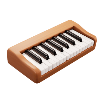 Closeup View of Miniature Piano Keyboard Emoji png