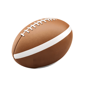 American Football Rugby Ball Closeup on White Background png