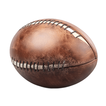 Detailed Shot of a Leather Rugby Ball on a Plain Background png