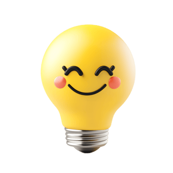 Glowing Smiley Lightbulb Symbol of Bright Ideas and Positive Thinking png