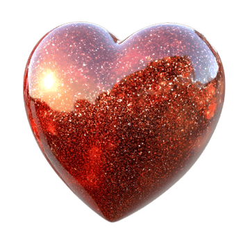 Sparkling Crystal Heart Glowing with Radiant Romance and Passion png