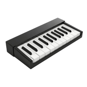 Modern Black Piano Keyboard with White Keys for Musical Performance png