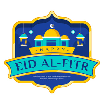 Eid al fitr islamic design badge vector
