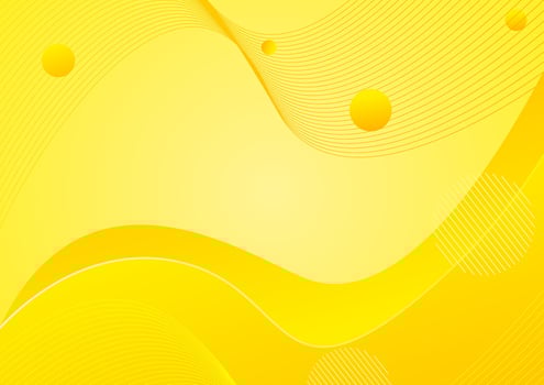 yellow abstract background with wavy lines vector